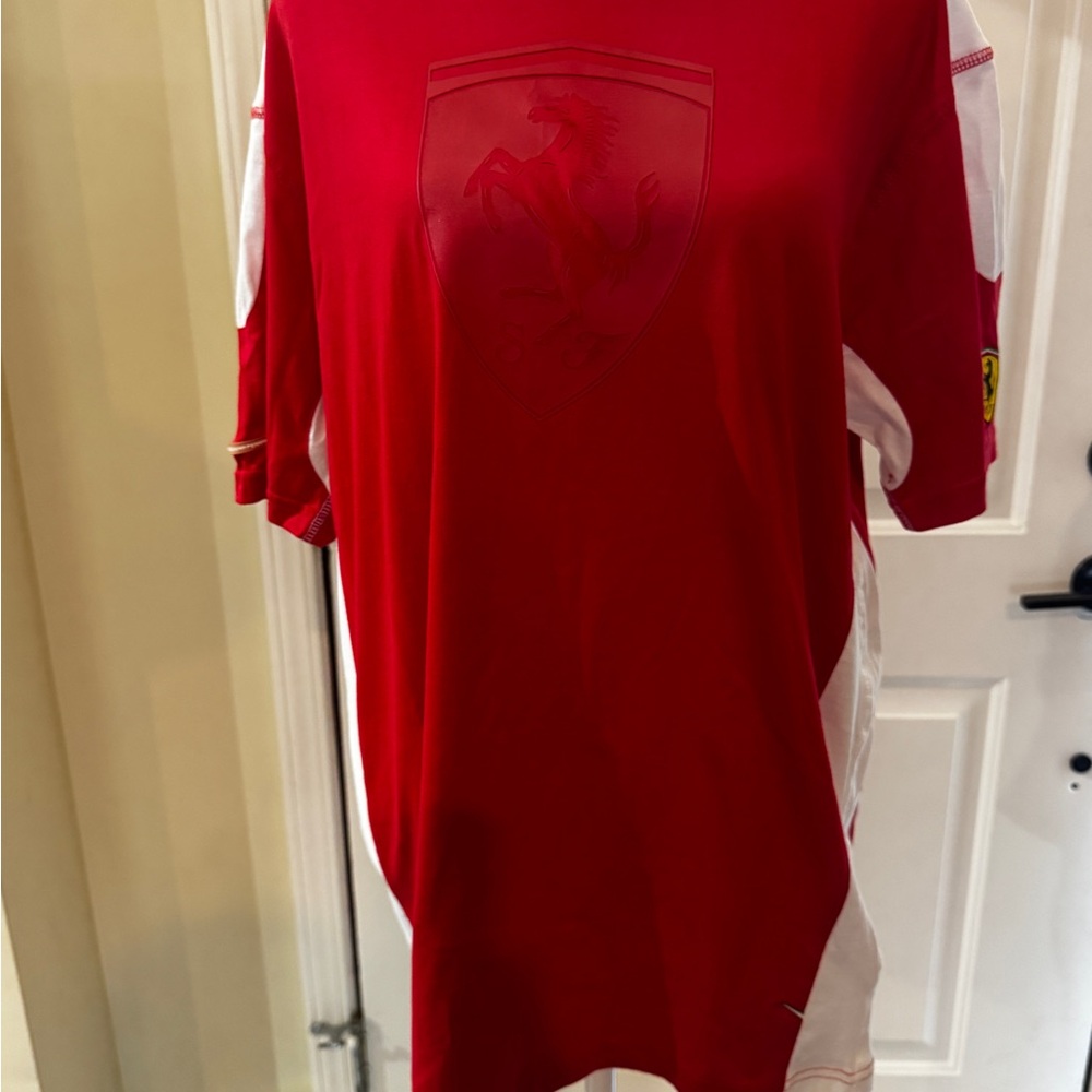 Ferrari Red and White Men's‎ Jersey size large  NWT